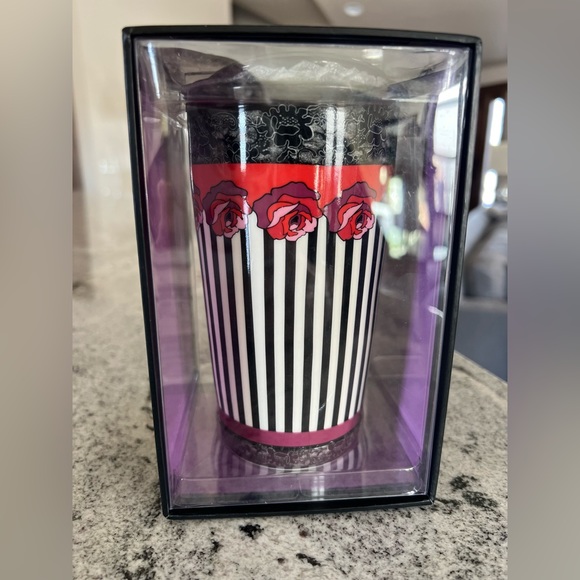 LIMITED EDITION Starbucks x Anna Sui Rose Stripe 12oz. double wall mug - Picture 3 of 8